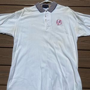 Vintaged New York Yankees White Polo, L